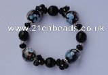 CBR23 5pcs imitation Swarovski crystal & lampwork glass beads bracelet
