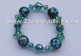 CBR24 5pcs imitation Swarovski crystal & lampwork glass beads bracelet