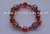 CBR27 5pcs imitation Swarovski crystal & lampwork glass beads bracelet