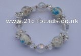 CBR29 5pcs imitation Swarovski crystal & lampwork glass beads bracelet