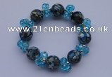 CBR30 5pcs imitation Swarovski crystal & lampwork glass beads bracelet