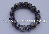 CBR31 5pcs imitation Swarovski crystal & lampwork glass beads bracelet