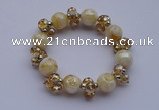 CBR32 5pcs imitation Swarovski crystal & lampwork glass beads bracelet