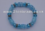 CBR36 5pcs imitation Swarovski crystal & lampwork glass beads bracelet