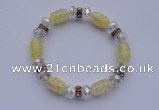CBR37 5pcs imitation Swarovski crystal & lampwork glass beads bracelet