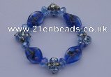 CBR41 5pcs AB color crystal & lampwork glass beads stretchy bracelet