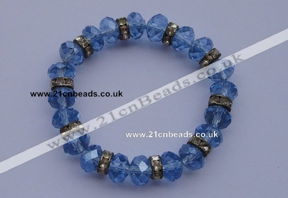 CBR47 5pcs 7 inches imitation Swarovski crystal beads stretchy bracelet