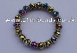 CBR50 5pcs 7 inches faceted rondelle AB color crystal beads bracelet