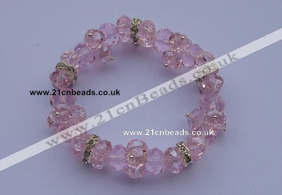 CBR54 5pcs 7 inches imitation Swarovski crystal beads stretchy bracelet