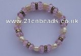 CBR57 5pcs imitation Swarovski crystal & threaded pearl beads bracelet