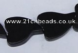 CBS26 15.5 inches 20*26mm heart black stone beads wholesale