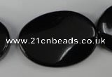 CBS260 15.5 inches 25*35mm twisted oval blackstone beads wholesale