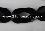 CBS320 15.5 inches 18*30mm faceted rectangle blackstone beads wholesale