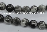 CBW02 15.5 inches 8mm round black & white jasper gemstone beads