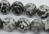 CBW04 15.5 inches 16mm round black & white jasper gemstone beads