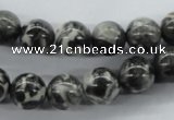 CBW06 15.5 inches 10mm round black & white jasper gemstone beads