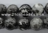 CBW07 15.5 inches 14mm round black & white jasper gemstone beads