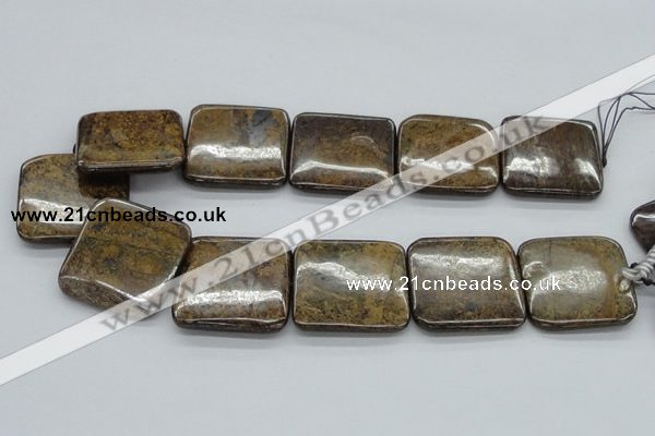 CBZ11 15.5 inches 35*35mm square bronzite gemstone beads wholesale