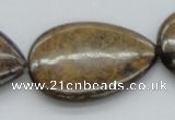 CBZ15 15.5 inches 30*40mm flat teardrop bronzite gemstone beads