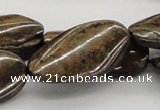 CBZ16 15.5 inches 18*35mm twisted oval bronzite gemstone beads