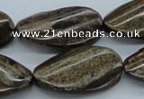 CBZ17 15.5 inches 20*35mm twisted oval bronzite gemstone beads