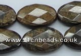 CBZ19 15.5 inches 20*30mm faceted oval bronzite gemstone beads