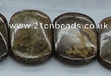 CBZ22 15.5 inches 20*30mm rectangle double drilled bronzite beads