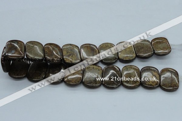 CBZ22 15.5 inches 20*30mm rectangle double drilled bronzite beads