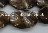 CBZ323 15.5 inches 20*30mm wavy oval bronzite gemstone beads wholesale