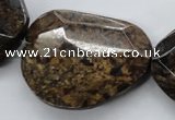 CBZ328 15.5 inches 30*38mm faceted freeform bronzite beads