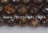 CBZ613 15.5 inches 10mm faceted round bronzite gemstone beads