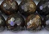 CBZ642 15 inches 10mm faceted round bronzite gemstone beads