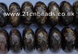 CBZ68 15.5 inches 10*20mm faceted rondelle bronzite gemstone beads