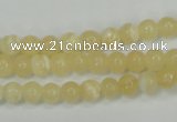 CCA201 15.5 inches 6mm round yellow lace calcite beads