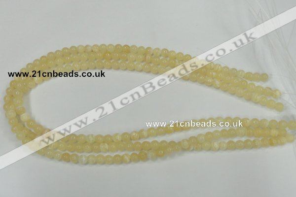 CCA201 15.5 inches 6mm round yellow lace calcite beads