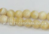 CCA202 15.5 inches 10mm round yellow lace calcite beads