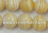 CCA206 15.5 inches 18mm round yellow lace calcite beads