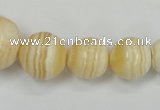 CCA207 15.5 inches 8mm -20mm round yellow lace calcite beads