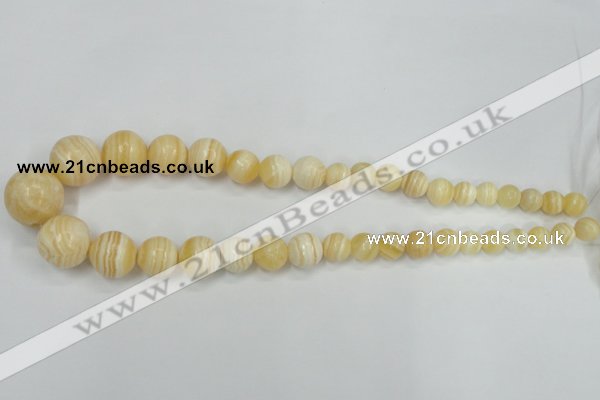 CCA207 15.5 inches 8mm -20mm round yellow lace calcite beads