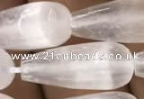 CCA375 15.5 inches 8*20mm teardrop white calcite gemstone beads