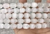 CCA380 15.5 inches 10*12mm rice white calcite gemstone beads