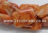 CCA59 15.5 inches 18*25mm rectangle orange calcite gemstone beads