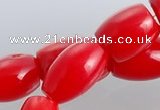 CCB03 15.5 inches 6*8mm drum shape red coral beads Wholesale