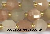 CCB1245 15 inches 7*8mm faceted moonstone gemstone beads