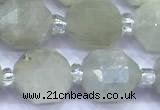 CCB1305 15 inches 9mm - 10mm faceted white moonstone beads