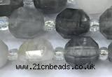 CCB1438 15 inches 7mm - 8mm faceted cloudy quartz beads