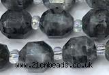 CCB1449 15 inches 7mm - 8mm faceted black labradorite beads