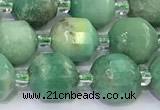 CCB1503 15 inches 7mm - 8mm faceted green grass agate beads
