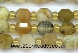 CCB1585 15 inches 5mm - 6mm faceted yellow opal beads