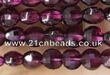 CCB537 15.5 inches 4mm faceted coin purple garnet beads wholesale